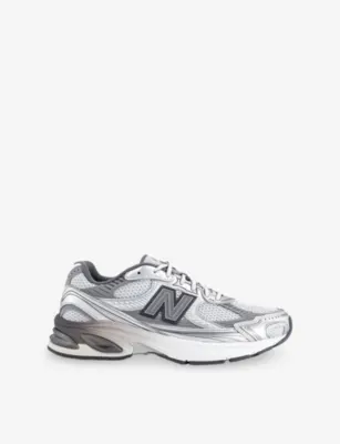 NEW BALANCE 2010 Mesh and Faux-Leather Trainers - 7 in BLACK SILVER METALLIC S – Mens | Trainers | Lace up trainers