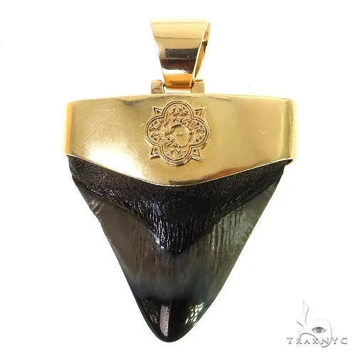 RINA - For Him CUSTOM The Time Travel Megalodon Shark Tooth Pendant Small 68891 in Rose Gold – Pendant