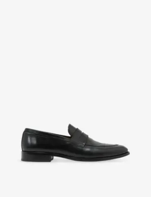 REISS Peter Formal Leather Saddle Loafers - EUR 43 / 9 UK MEN in BLACK – Mens | Loafers