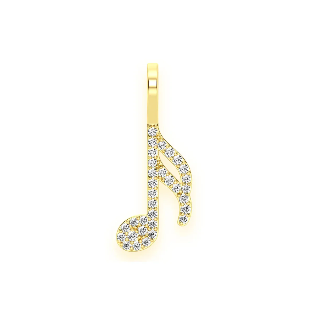 For Him Semiquaver Music Note Diamond Pendant in 0.15ctw / Yellow Gold / Natural Diamond – Pendant