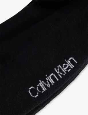 CALVIN KLEIN Monogram Stretch-Cotton Trainer Socks Pack of Two - GREY MELANGE - 9-11 detail 3