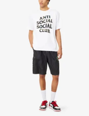ANTI SOCIAL SOCIAL CLUB Camo Logo-Appliqué Cotton T-Shirt detail 2