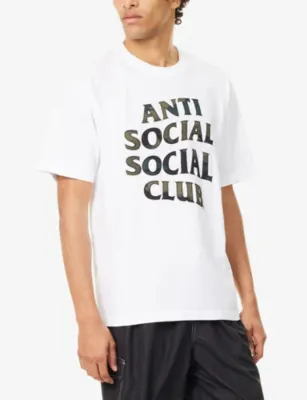 ANTI SOCIAL SOCIAL CLUB Camo Logo-Appliqué Cotton T-Shirt detail 3