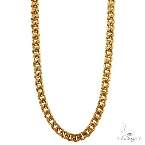 JALGAS - ASTOURIAN 14K Two Tone Gold Hollow Franco Chain 3.5mm 69941 in 18 Inches – Chain