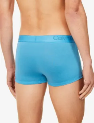 CALVIN KLEIN Branded-Waistband Pack of Three Stretch-Jersey Low-Rise Trunks detail 3