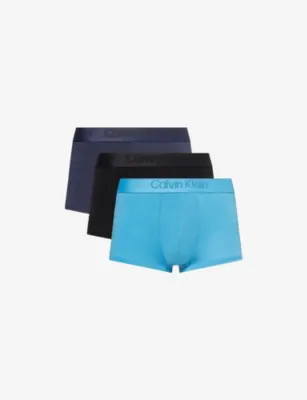 CALVIN KLEIN Branded-Waistband Pack of Three Stretch-Jersey Low-Rise Trunks