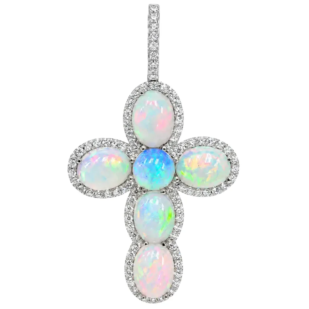 DANNY - For Him CVD .925 Silver Opal Faith Cross 71502 – Pendant