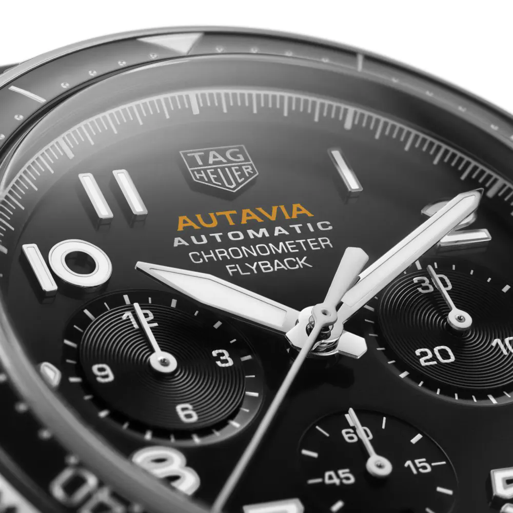 TAG Heuer Autavia Flyback Chronometer 42mm Mens Watch in Black, additional product view 3