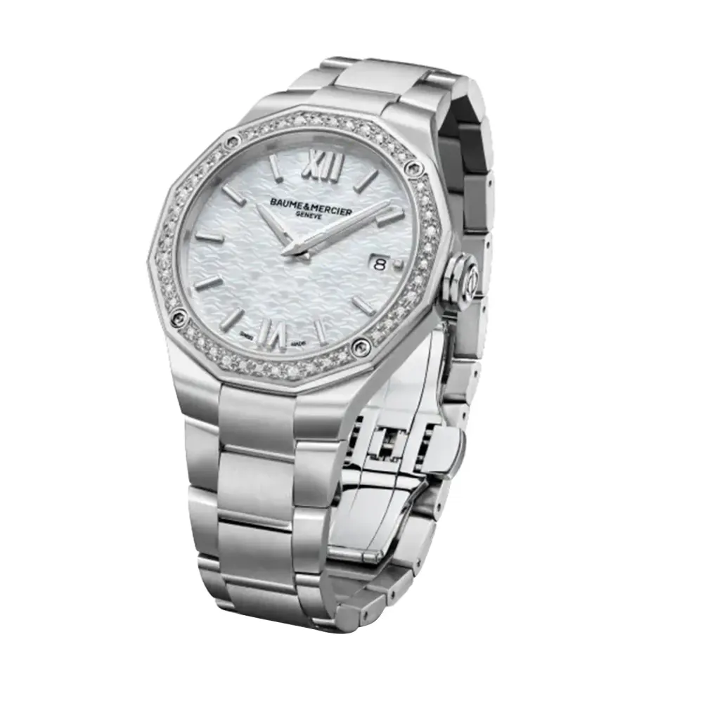 Baume & Mercier Riviera 36mm Unisex Watch Mother Of Pearl in Silver, additional product view 3
