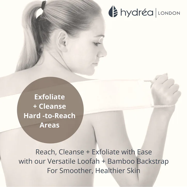 Hydréa London Bamboo & Loofah Exfoliating Back Strap, additional product view 3