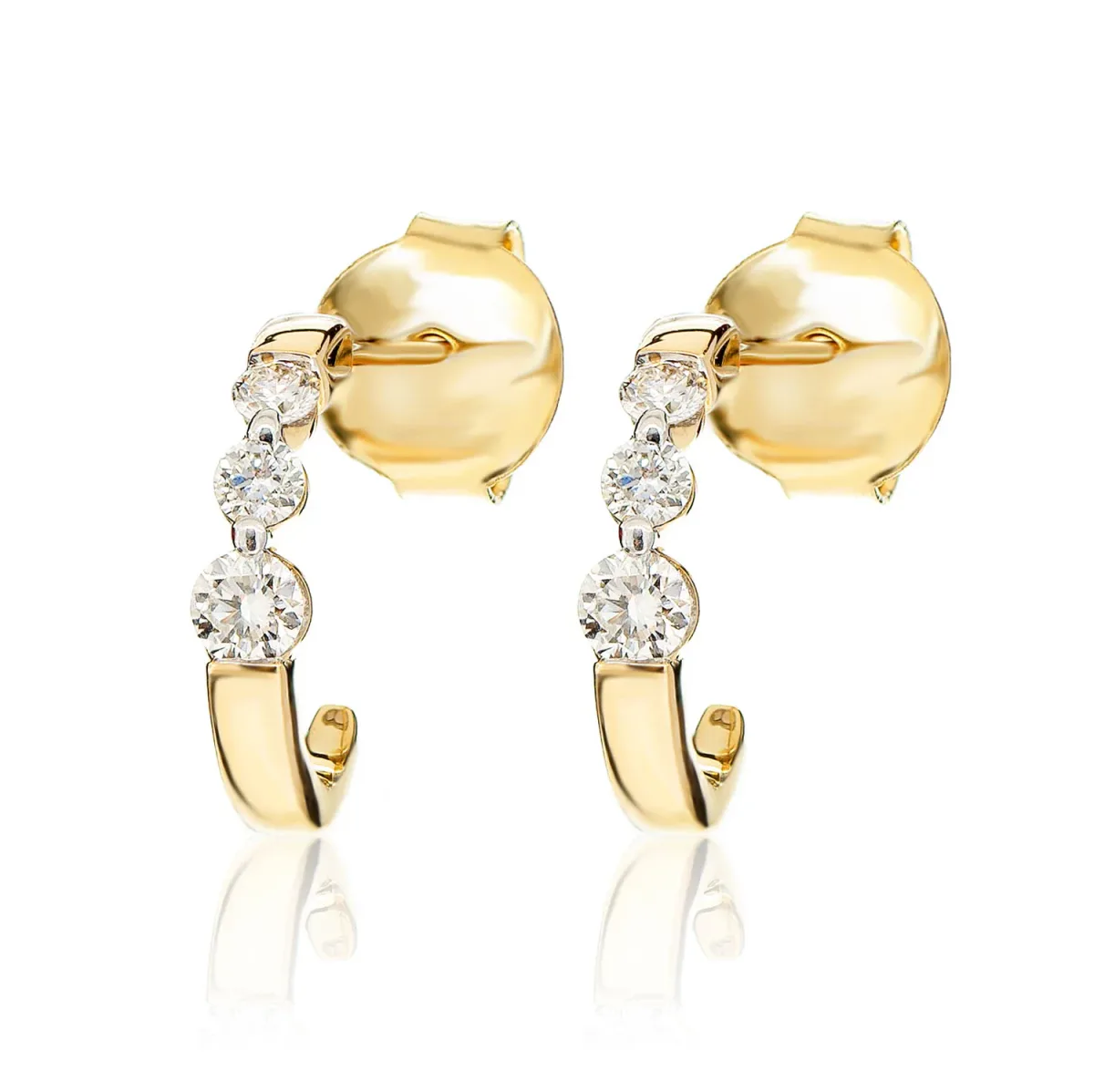For Him Graduated Diamond Trio Hoop Earrings in Rose Gold / Lab Grown Diamond – Earring