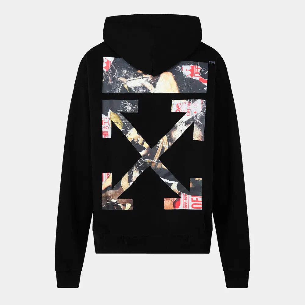 Off White Men's Paint Arrow Pull Over Hoodie detail 2