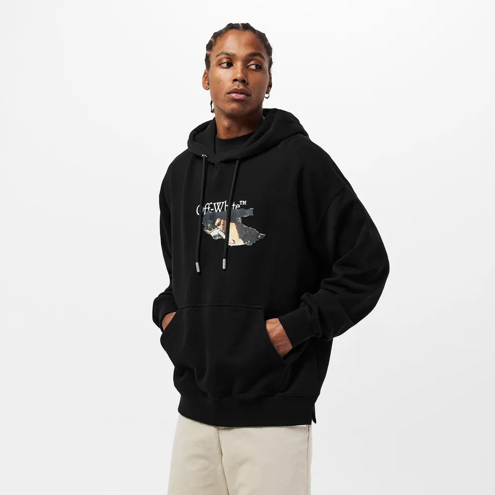 Off White Men's Paint Arrow Pull Over Hoodie detail 3