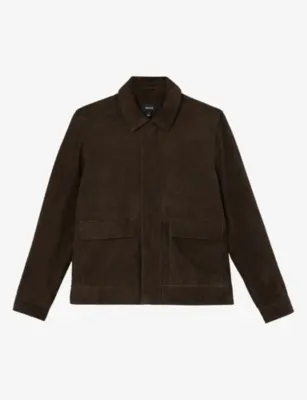 REISS Granual Side-Pocket Suede Jacket