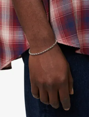 TOM WOOD Lee Thick Rhodium-Plated 925 Sterling Silver Bracelet - 7in detail 2