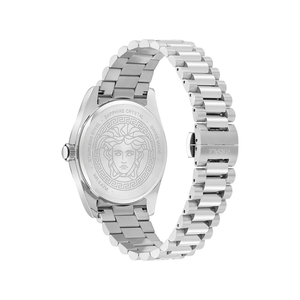 Versace Men's Millennium Quartz Analogue Quartz Watch in Blue/Silver, additional product view 2