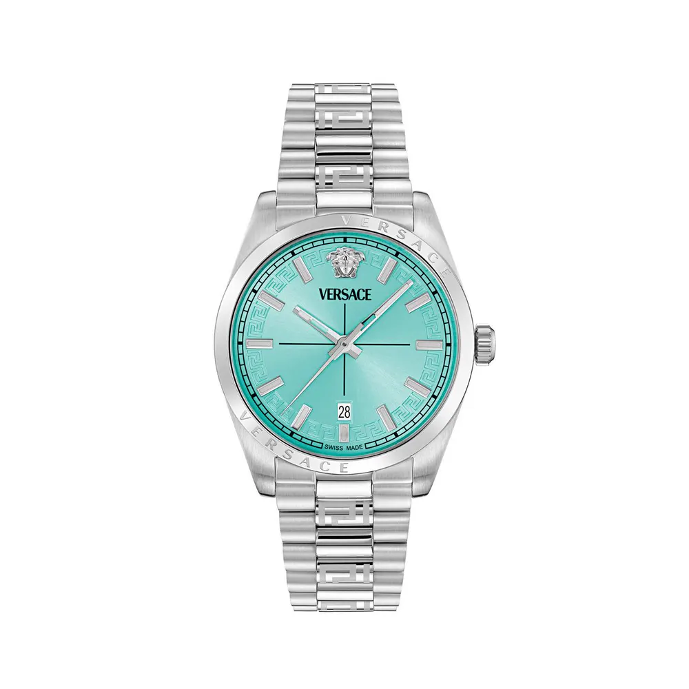 Versace Men's Millennium Quartz Analogue Quartz Watch in Blue/Silver – Accessories