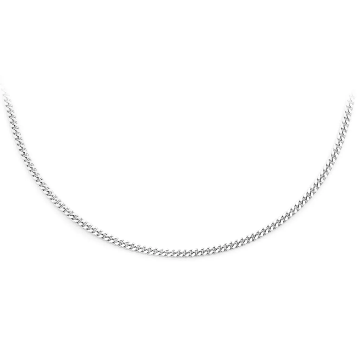 For Him Miami Cuban Gold Chain in 1.5mm / White Gold / 18" – Chain