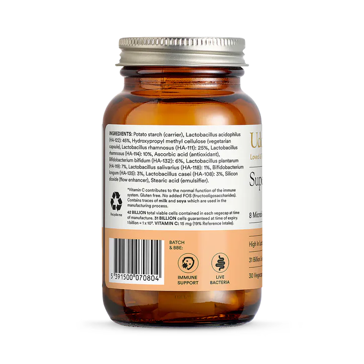 Udo's Choice Super 8 Immune - 8 Microbiotic Strains + Vit C - 30's, additional product view 3