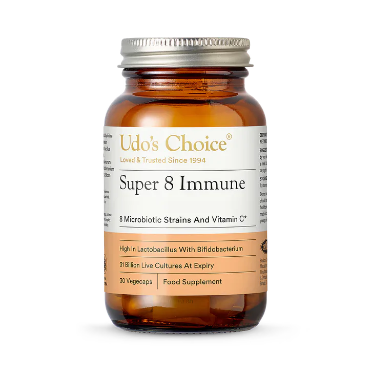 Udo's Choice Super 8 Immune - 8 Microbiotic Strains + Vit C - 30's