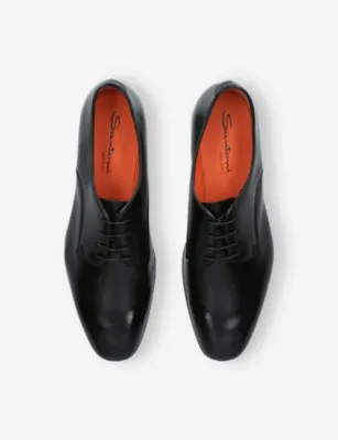 SANTONI Adrian Leather Monk Shoes - EUR 42 / 8 UK MEN in BLACK, additional product view 2