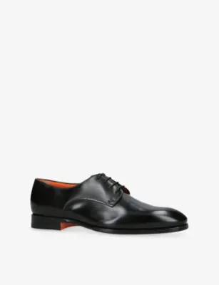 SANTONI Adrian Leather Monk Shoes - EUR 42 / 8 UK MEN in BLACK, additional product view 3