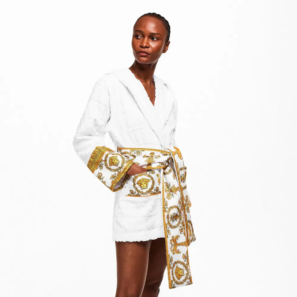 Versace Home Versace Short Baroque Hooded Robe detail 3