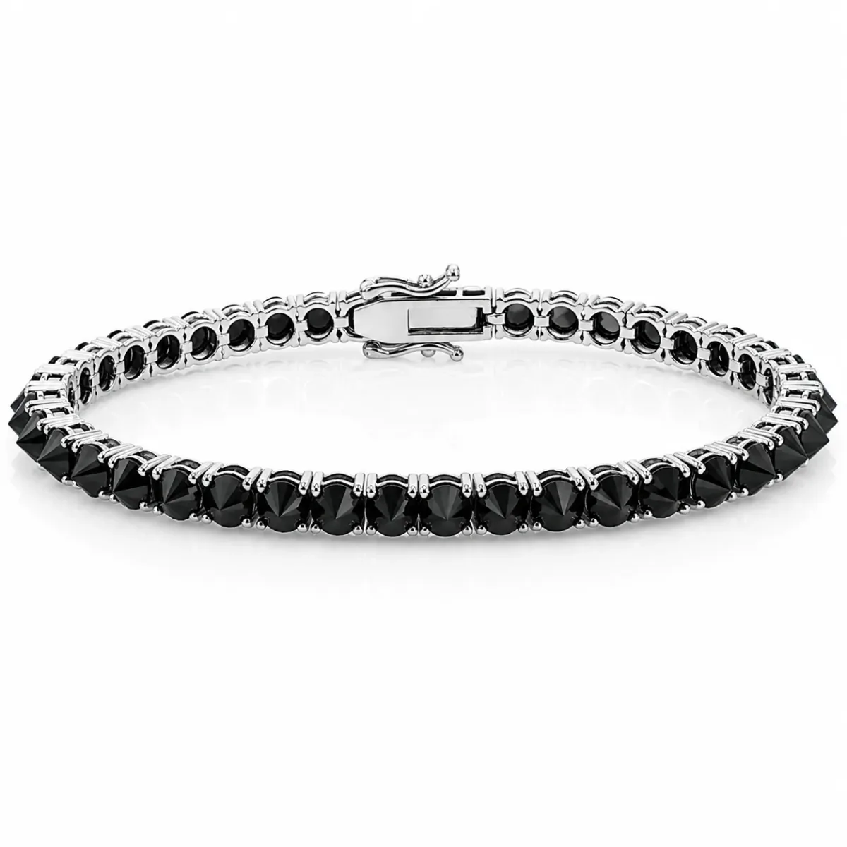 AHMED - MOON JEWELRY Upside Down Black Diamond Tennis Bracelet 71612 in Rose Gold – Bracelet