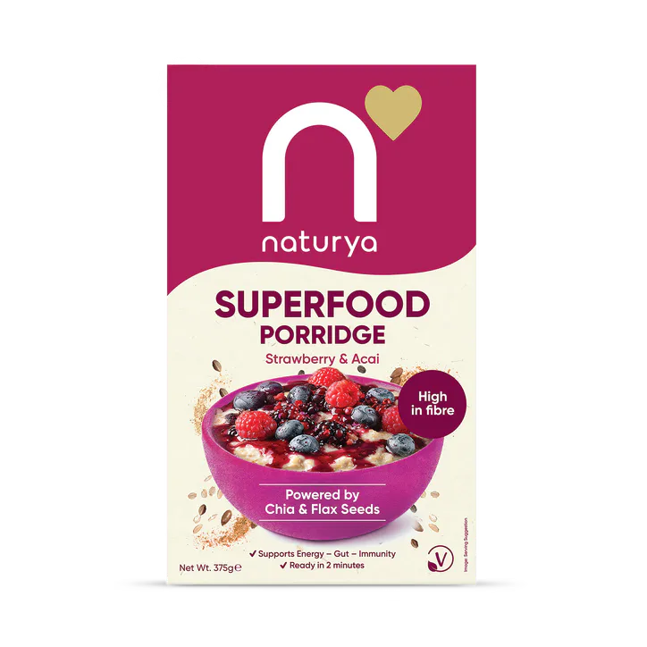 Naturya Superfood Porridge Strawberry & Acai 375g – Food & Drink > Breakfast Cereals > Cereals, Bran & Flakes