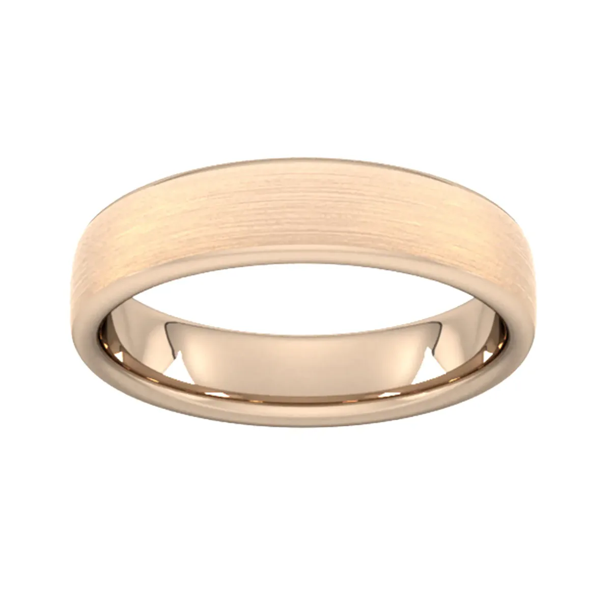 For Him 5mm Slight Court Standard Matt Finished Wedding Ring In 18 Carat Yellow Gold