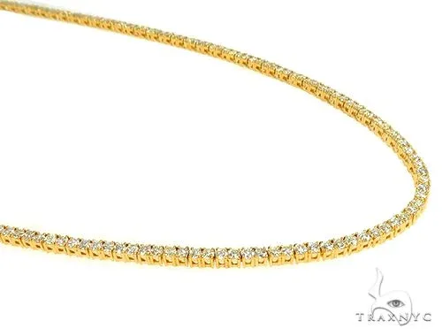 AHMED - MOON JEWELRY For Him Signature 2 Pointers 14K Yellow Gold Diamond Tennis Chain 66009 in Yellow – Chain