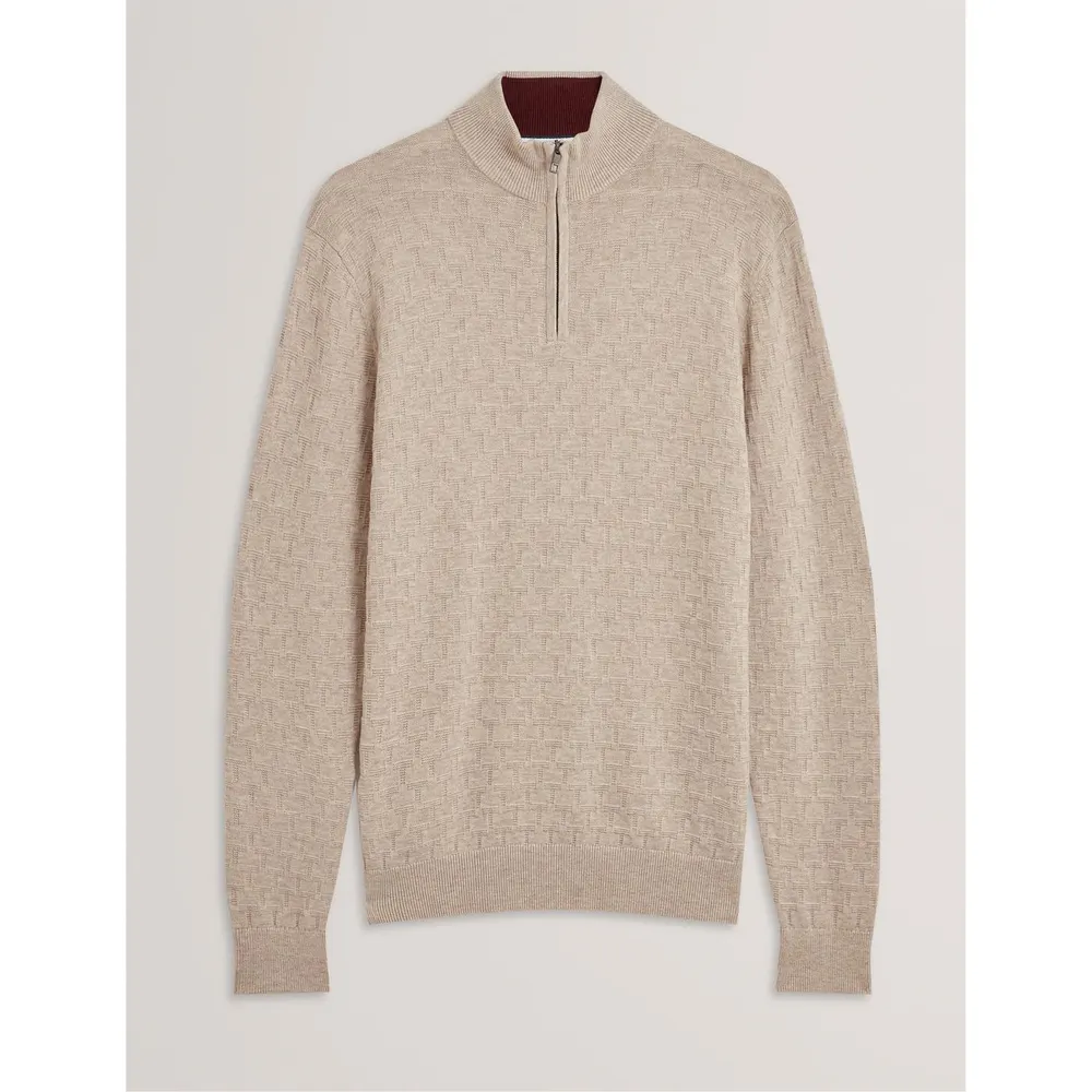 Ted Baker Men's Stitch Half Zip Knitted Top