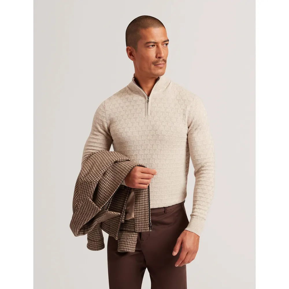 Ted Baker Men's Stitch Half Zip Knitted Top detail 2