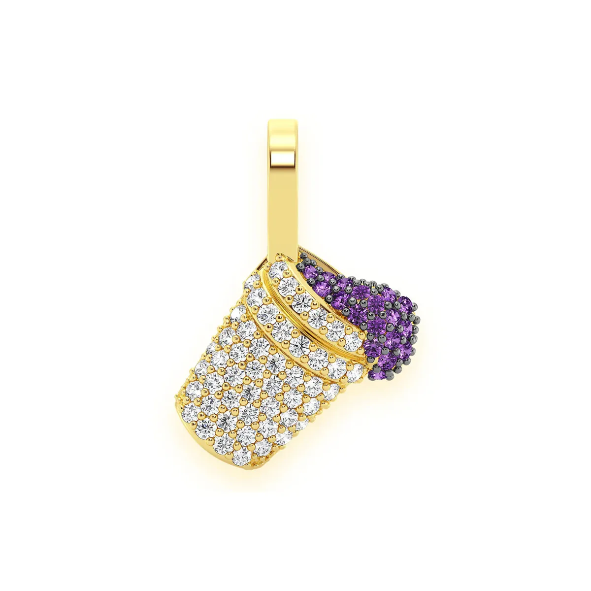 For Him Double Cup Diamond Pendant in Rose Gold / Lab Grown Diamond – Pendant