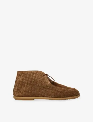 BOTTEGA VENETA Intrecciato Suede Desert Boots - EUR 44 / 10 UK MEN