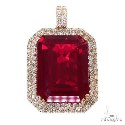 RINA - For Him FACTORY Prong Diamond Red Fancy Pendant 67475 in Rose Gold – Pendant