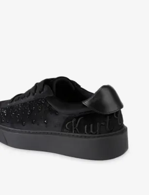 KURT GEIGER LONDON Albion Retro Velvet Trainers - EUR 43 / 9 UK MEN in BLK/OTHER, additional product view 3