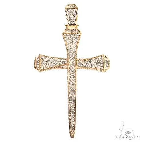 RINA - For Him FACTORY Large Diamond Nail Cross 68771 in Rose Gold – Pendant