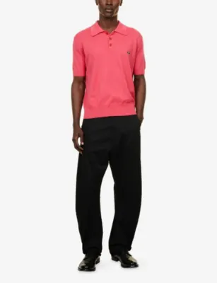 VIVIENNE WESTWOOD Mark Orb-Embroidered Cotton and Cashmere-Blend Polo Top detail 2