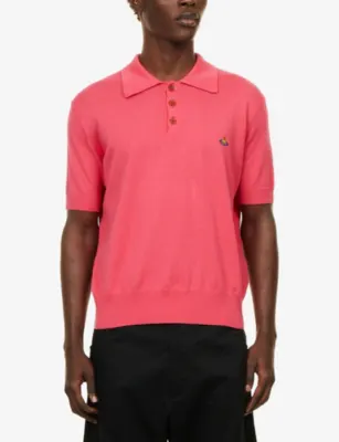 VIVIENNE WESTWOOD Mark Orb-Embroidered Cotton and Cashmere-Blend Polo Top detail 3