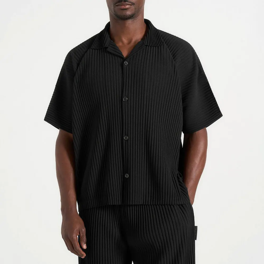 Maniere De Voir Mens Justin Pleated Boxy Shirt