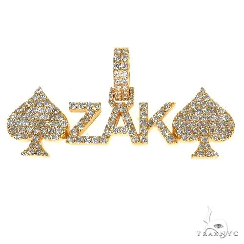RINA - For Him CUSTOM Custom Made Spades 'ZAK' Diamond Name Pendant 67873 in Rose Gold – Pendant
