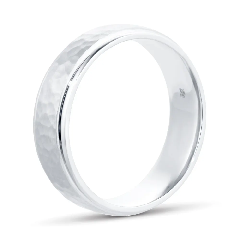 For Him Palladium 500 6mm Hammered Band, additional product view 3