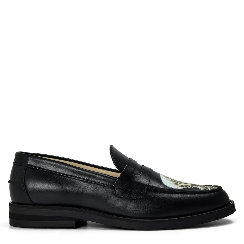 Duke and Dexter Men's Skull Penny Loafers in Black – Footwear