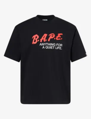 A BATHING APE Motto Logo-Print Cotton T-Shirt