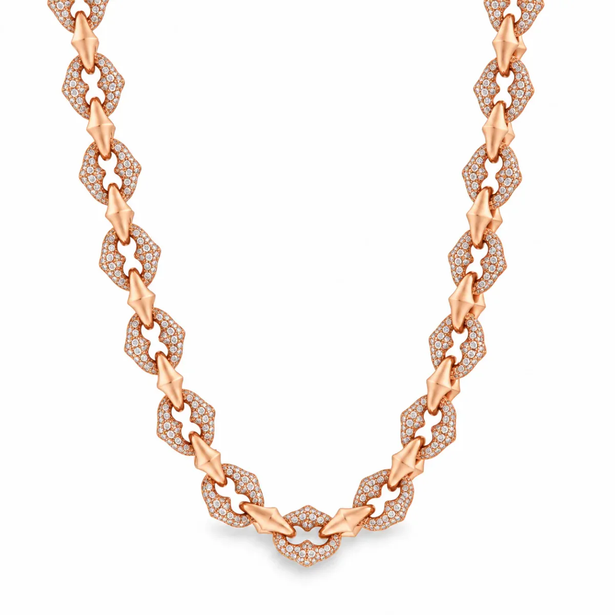 DANNY - AMERICAS DIAMONDS Alternate Diamond & Plain Rolo Link Chain 71813 in Rose Gold – Chain