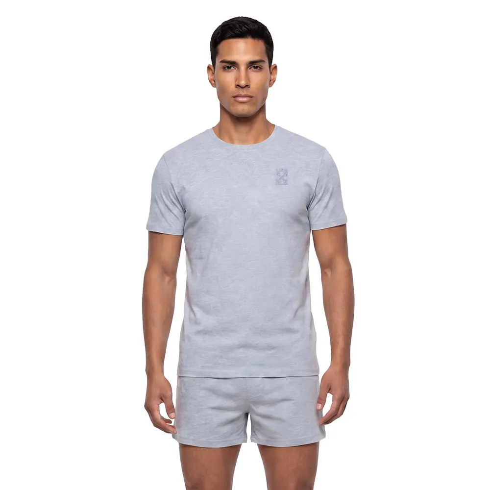 L AB Off White Men's Classic Crew Cotton Short-Sleeve T-Shirt detail 3
