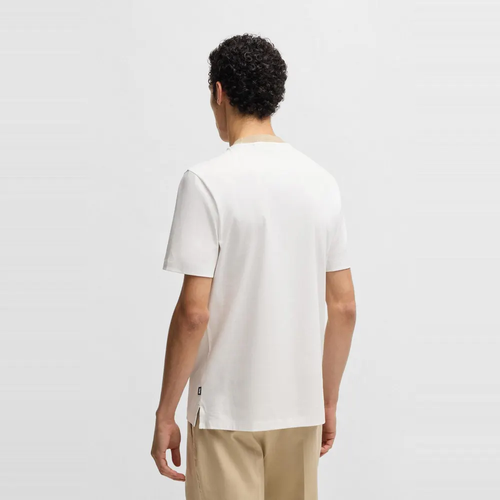 Boss Men's H-Tessler Cotton T-Shirt in White 100, additional product view 3
