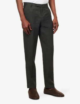 SUNSPEL Tapered-Leg Tailored Linen Trousers detail 3