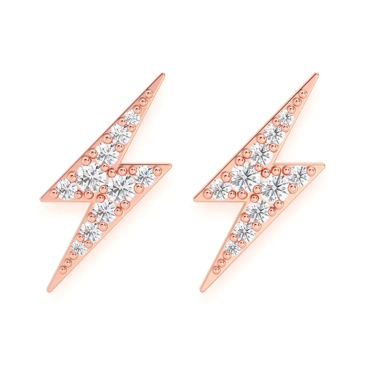 For Him Lightning Diamond Studs in Standard / Rose Gold / Natural Diamond – Earring